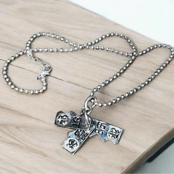 Silver Tone Charm Charm Ball Bead Necklace - Picture 2 of 2